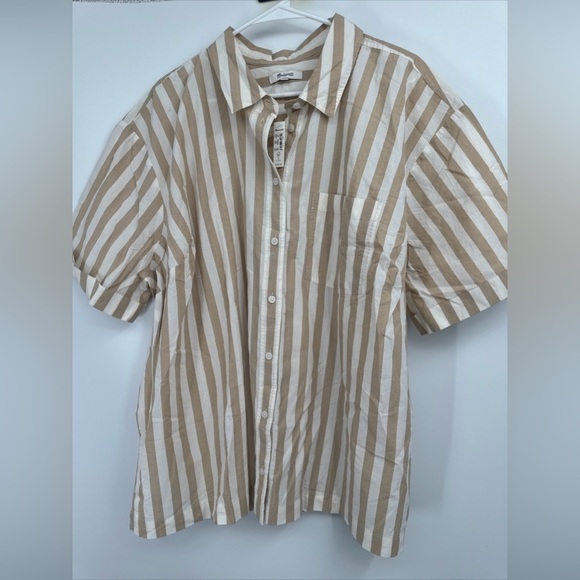 Madewell Plus Size 3X Signature Poplin Short-Sleeve Button-Down Shirt NWT - Picture 5 of 6
